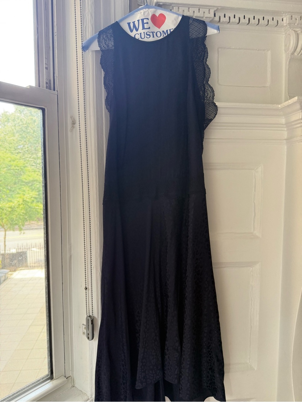 Zadig & Voltaire Blue Lace-Trim Sleeveless Dress. Worn only twice. Like new.
